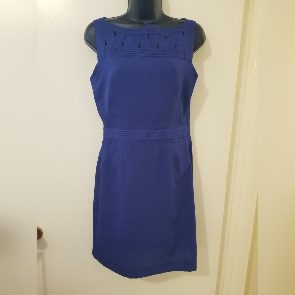 Banana Republic Blue Sheath Dress Size 2 Sleeveless Career Workwear Dress